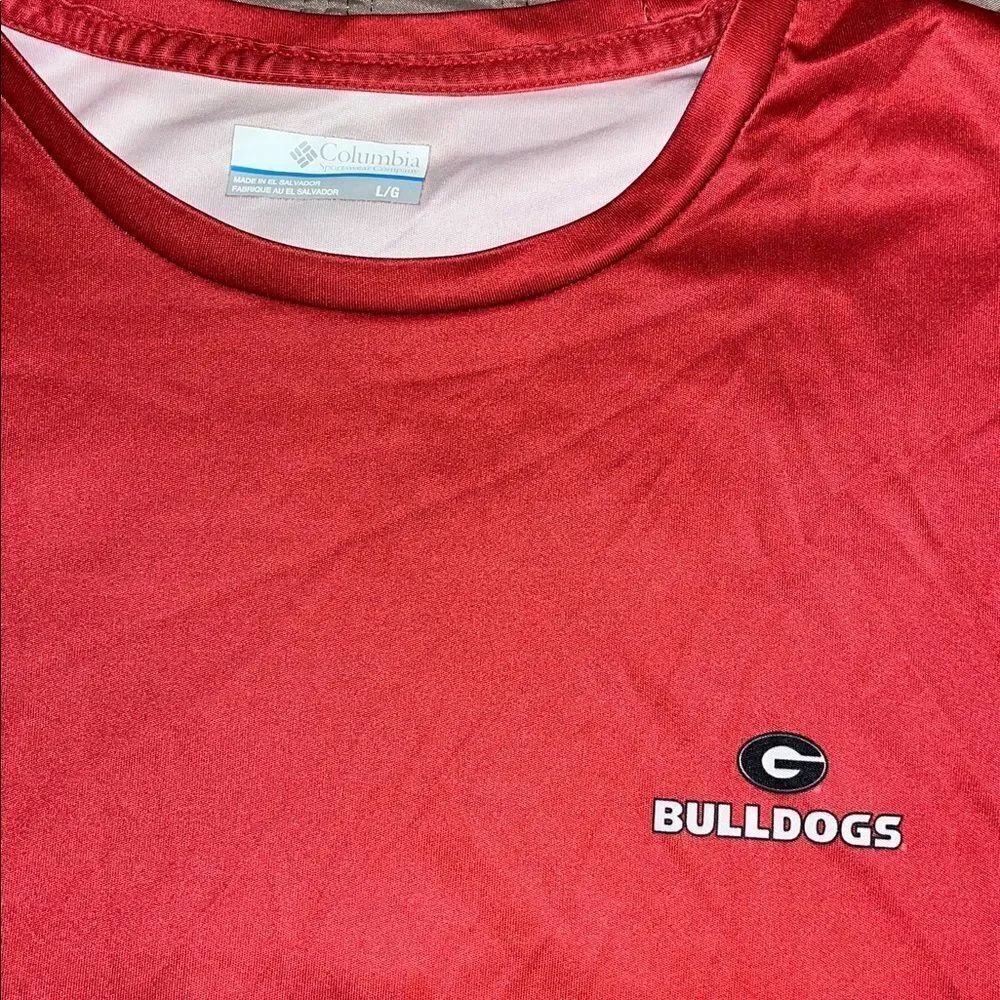 Georgia Bulldogs‎ PFG UGA Performance Fishing USA Flag Back T Shirt L